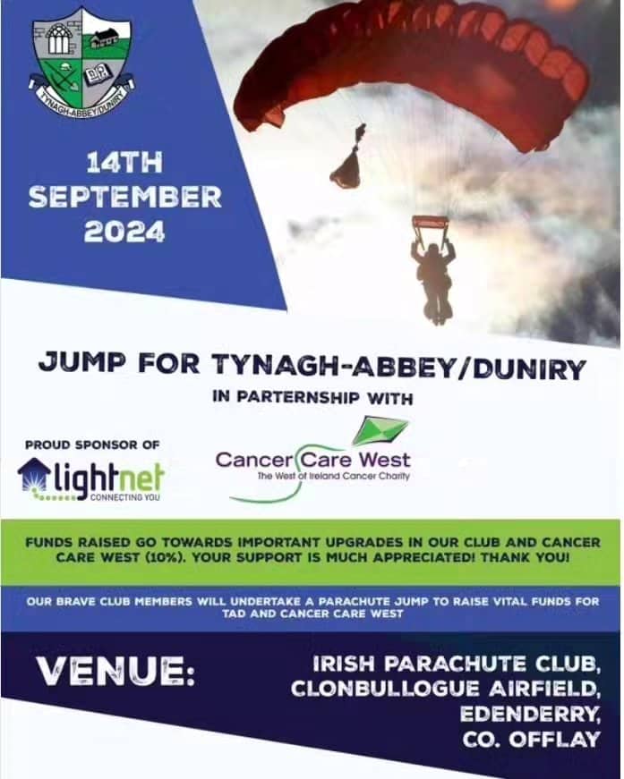 Tynagh Abbey Duniry Hurling Club parachute